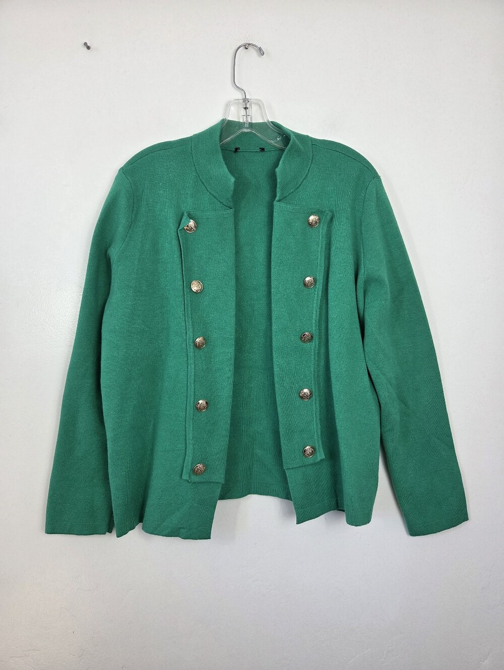 Tahari Kelly Green Sweater Blazer Cardigan Regal Formal Preppy Viscose Large